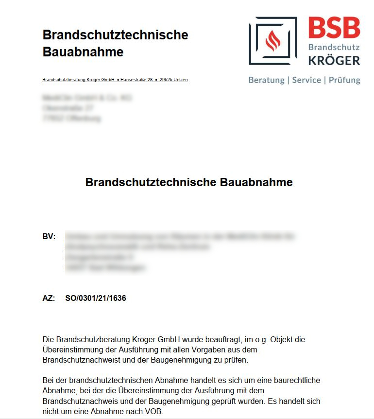 teaser picture Brandschutztechnische Abnahme